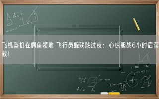 飞机坠机在鳄鱼领地 飞行员躲残骸过夜：心惊胆战6小时后获救！