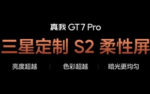 真我GT7 Pro首发三星定制S2柔性屏：亮度行业第一 超越iPhone 16 Pro Max！