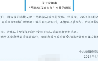 河南荥阳一男孩骑马被拖行后身亡 当地通报！