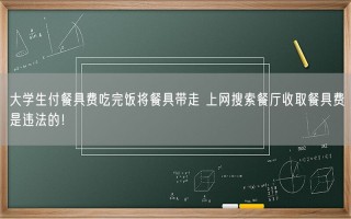 大学生付餐具费吃完饭将餐具带走 上网搜索餐厅收取餐具费是违法的！