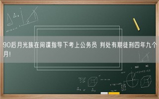 90后月光族在间谍指导下考上公务员 判处有期徒刑四年九个月！