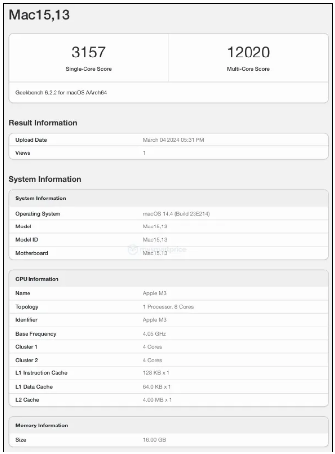 苹果最强轻薄本！M3版MacBook Air跑分出炉！-第2张图片