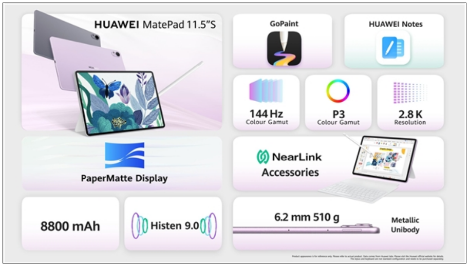 3097元起 华为MatePad 11.5英寸S海外发布：柔光护眼屏 搭载鸿蒙OS 4.2！-第5张图片